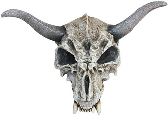 страшная маска, череп буйвола, черепушка, череп зверя, череп с рогами, рожки, череп козла, трофей