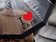 Прозрачный зонт трость, I lOVE RAIN, зонтик, прозрачный купол, umbrella, от дождя, дождь, сердечко